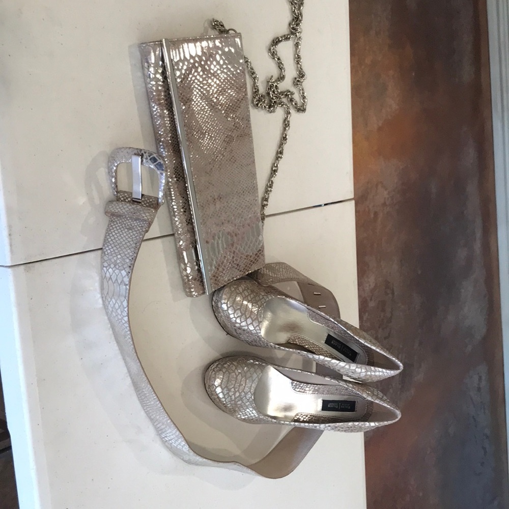 Purse, shoes, belt combo